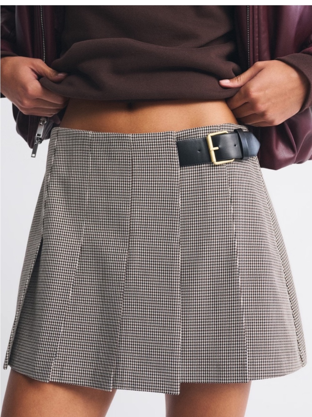 NWT Abercrombie Hardware Plaid Mini Skort Medium Skirt